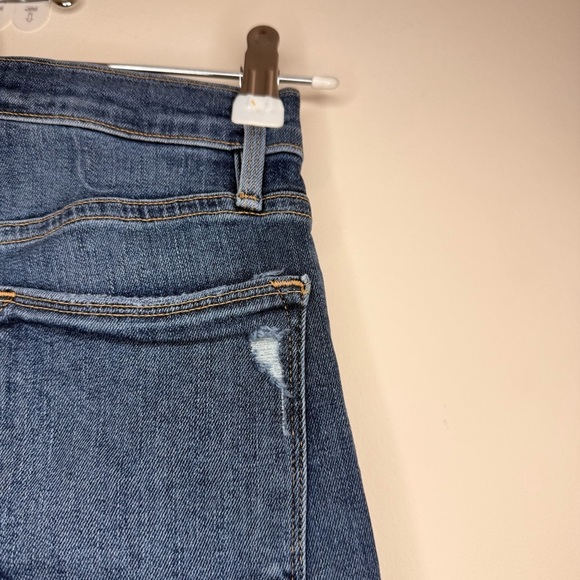 FRAME Denim Le High Straight Distressed Rue Chewed Hem Jeans - Picture 9 of 12